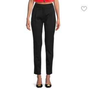 VALENTINO Garavani Wool Blend Silk Lined Black Tapered Leg Ankle Pants Size XS